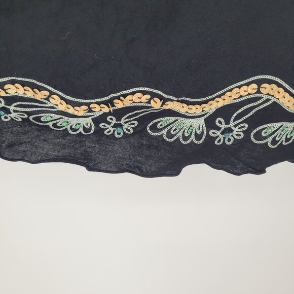 Studio X womens large hand made black embroidered sequin beaded boho dress - Picture 7 of 10